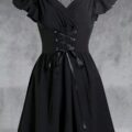VN98 Cute Goth vestido negro - Image 3