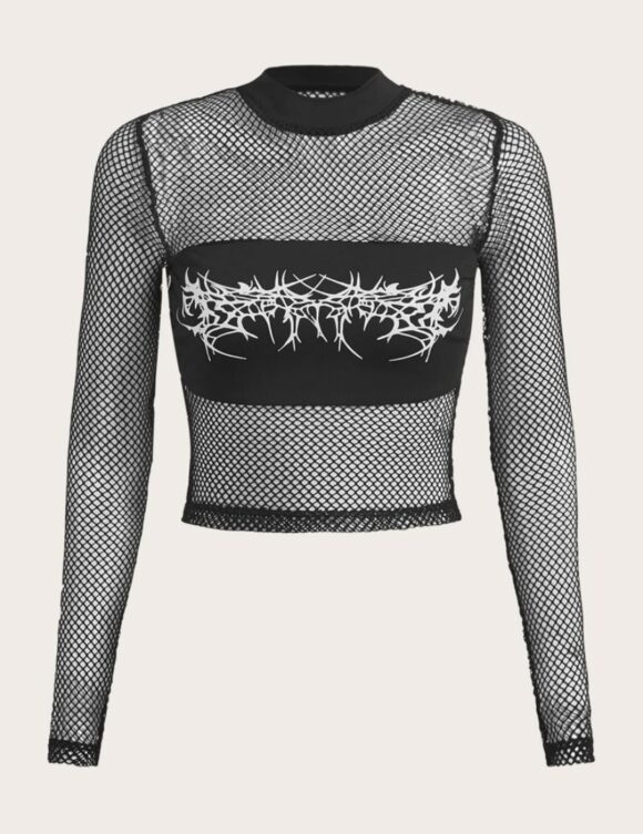 VN122 top de malla y estampado