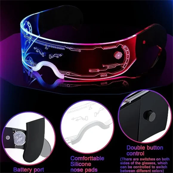 Gafas Solares Y2K Luminiscentes con LED, Estilo Vintage Punk, para Fiestas de Noche - Image 3