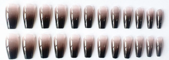 Uñas postizas efecto omvre gradiente negro - Image 2