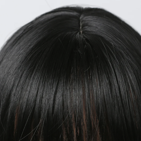 Peluca lacia negra con cerquillo - Image 6