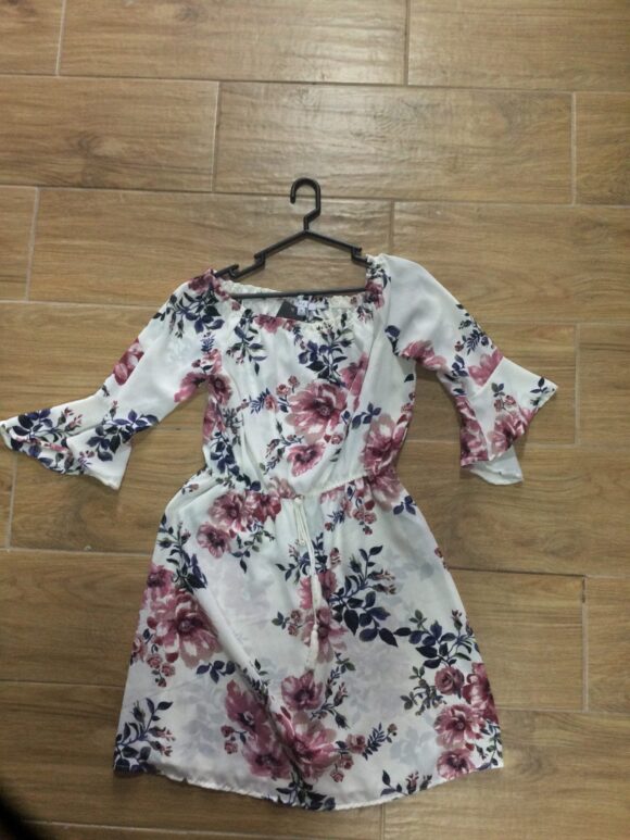 VN83 VESTIDO BLANCO CON FLORES - Image 3
