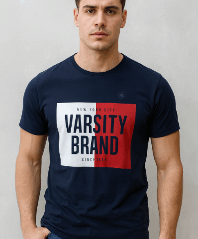 VN295 CAMISETA AZUL VARSITY BRAND