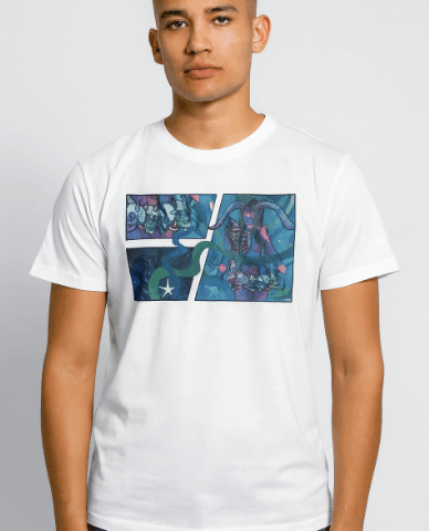 LC4 CAMISA BLANCA PERSONALIZADA CON CALAVERA Y CENTAURO