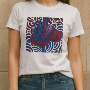 LC1 CAMISETA BLANCA PERSONALIZADA CON CALAVERA Y MEDUSA