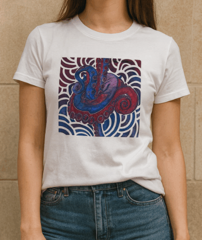 LC1 CAMISETA BLANCA PERSONALIZADA CON CALAVERA Y MEDUSA