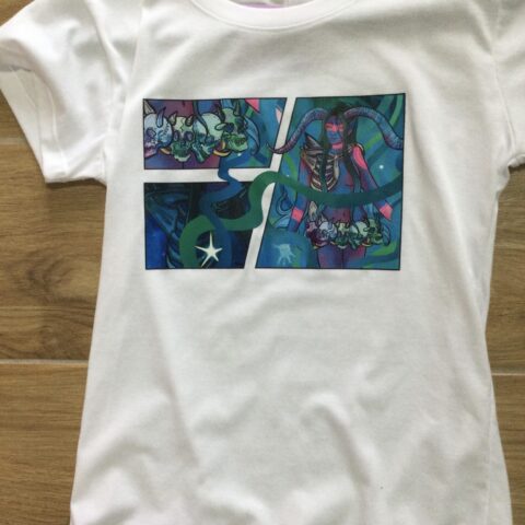 LC4 CAMISA BLANCA PERSONALIZADA CON CALAVERA Y CENTAURO