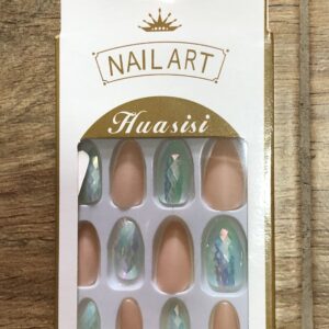 Uñas largas tornasol y beige