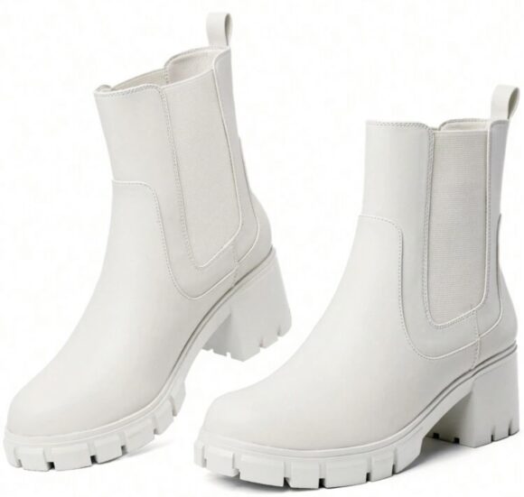 Botas zapatos blancos