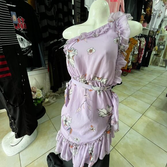 Vestido Lila con decoración de flores - Image 2
