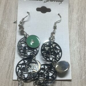 Aretes de Corazones con figuras color verde