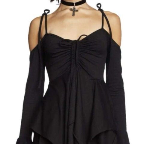 GP32 Vestido de hada Y2K negro