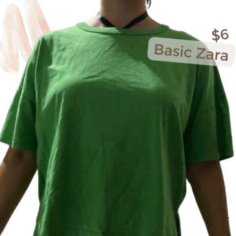 Blusa basic Zara Verde