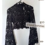 Blusa de randas negra