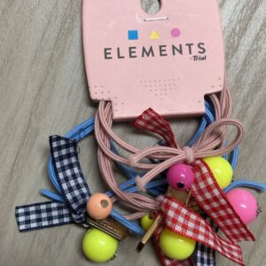 Set de moños de colores elásticos con perlas
