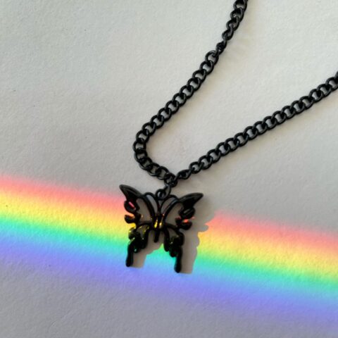 Collar de mariposa negro - GP69