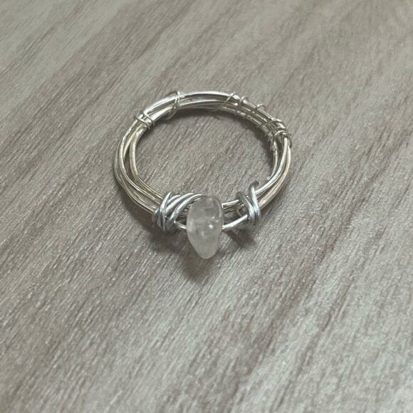 Anillo piedra cuarzo alambre doble VN893 - Image 2