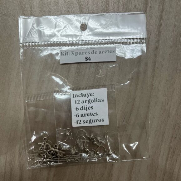 kit 3 pares de aretes D1