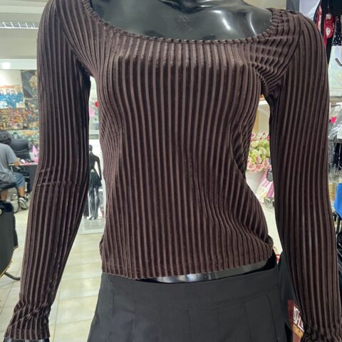 Blusa mangas largas café GP81
