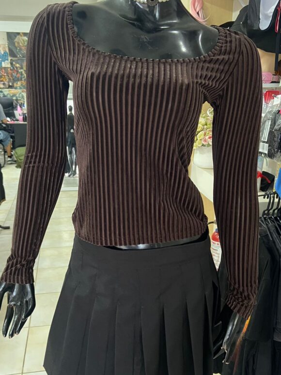 Blusa mangas largas café GP81 - Image 2
