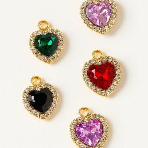 VN974 Dijes de corazón goldfilled