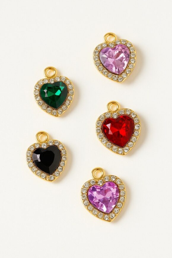 VN974 Dijes de corazón goldfilled