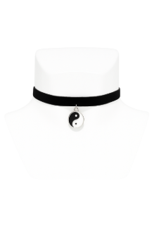 vn997 Choker terciopelo con Yin y Yang