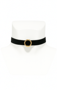 vn1002 Choker terciopelo con aro dorado