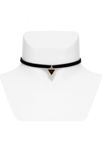 vn1003 Choker Fino con Dije Triangular Dorado