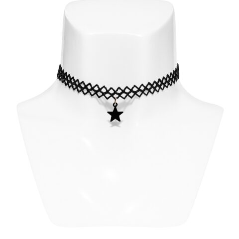 vn984 Choker Estilo Tattoo con Dije de Estrella