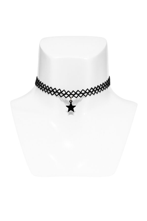 vn984 Choker Estilo Tattoo con Dije de Estrella