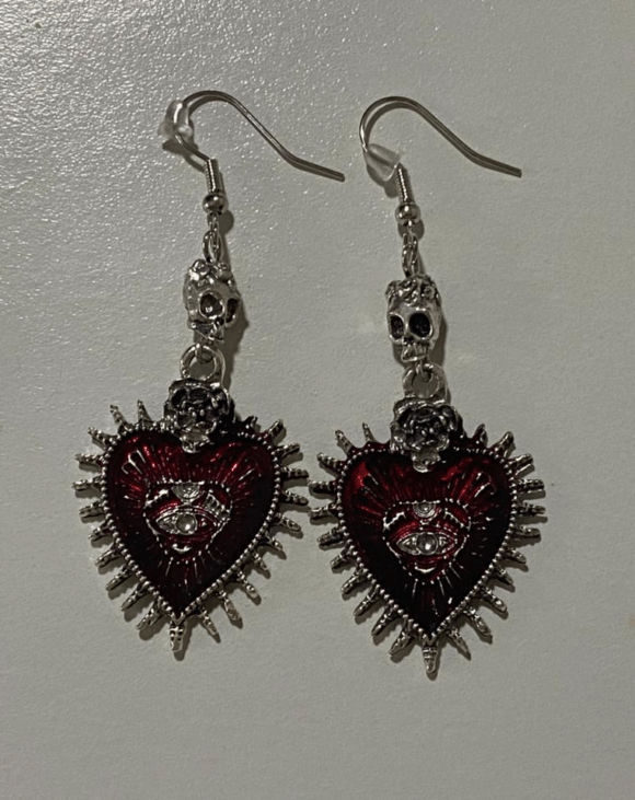 vn1045 Pendientes corazones sagrados