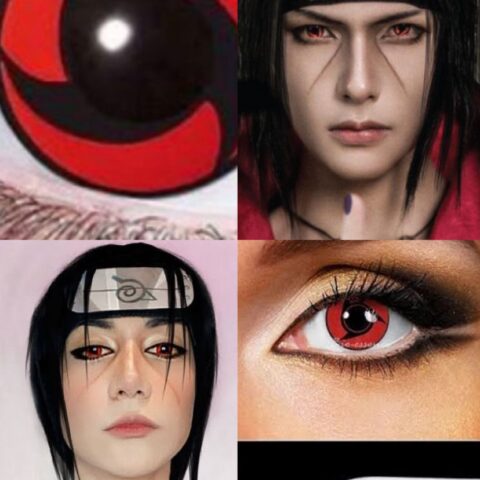 vn1115 Lentes de contacto Mangekyou Sharingan Itachi pupilentes