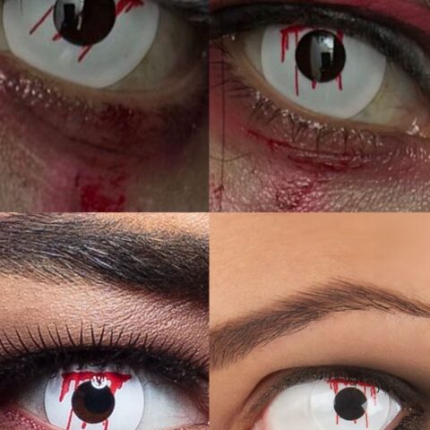 vn1113 Lentes de contacto blanco rasgado pupilentes