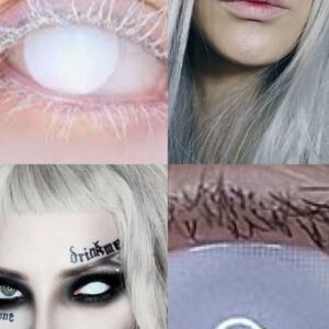 vn1112 Lentes de contacto blanco total (con malla en la pupila) pupilentes