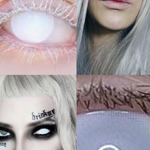 vn1112 Lentes de contacto blanco total (con malla en la pupila) pupilentes