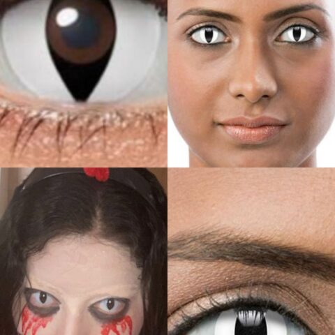 vn1114 Lentes de contacto blanco serpiente pupilentes