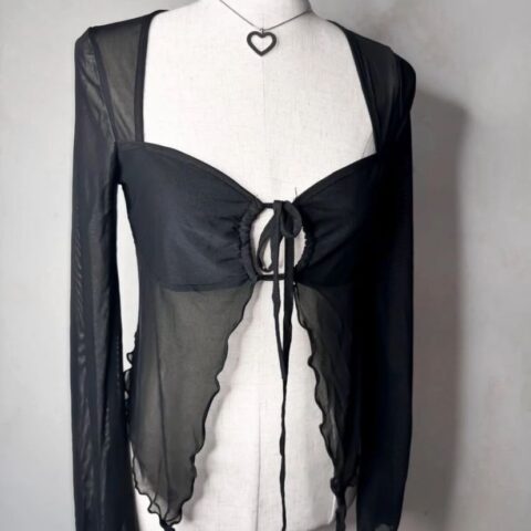 GP94 Blusa Transparente Negra M/L