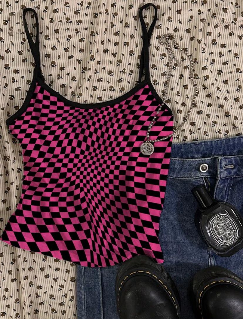 GP89 Top Emo de Cuadros Fucsia M - Image 2