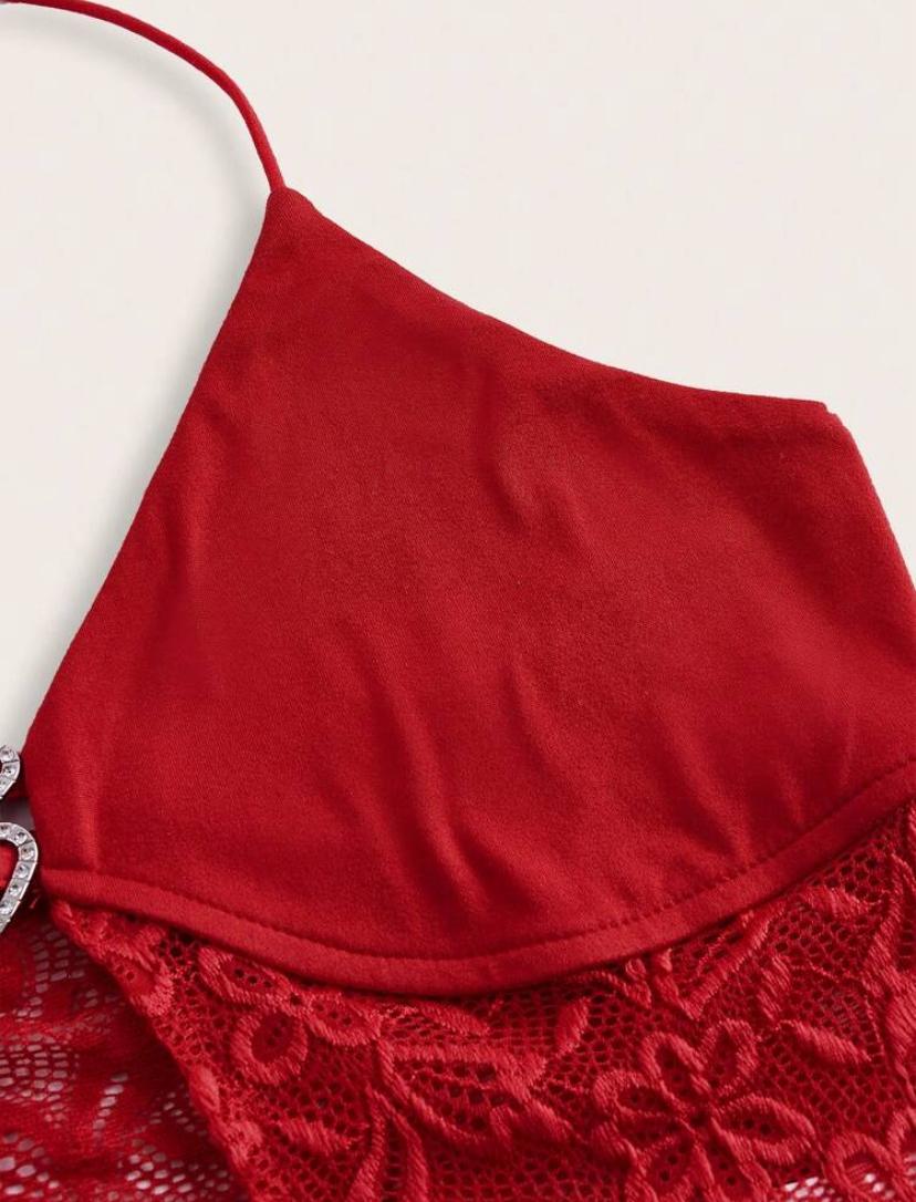 GP93 Top Roja Y2K con 2 Dijes de Corazón M - Image 5