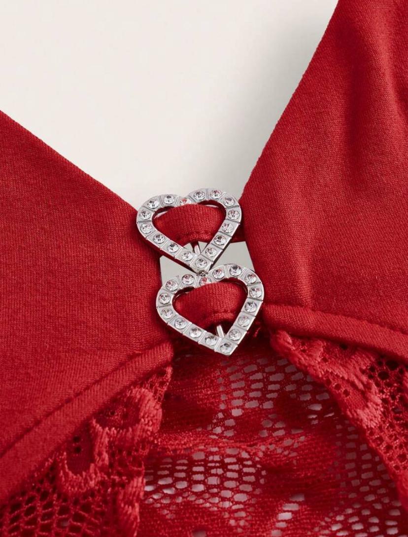 GP93 Top Roja Y2K con 2 Dijes de Corazón M - Image 4