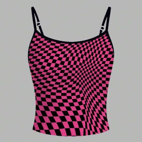 GP89 Top Emo de Cuadros Fucsia M