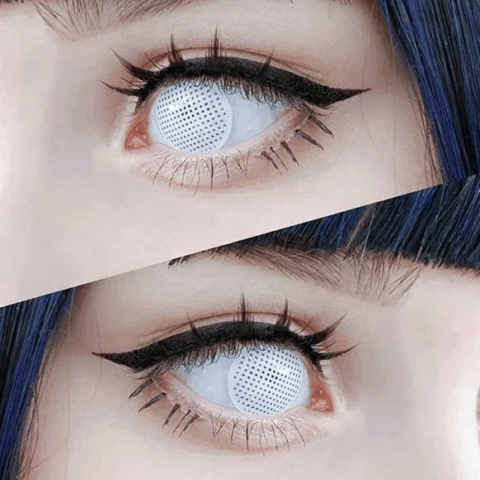 vn1111 Lentes de contacto blanco malla mesh pupilentes