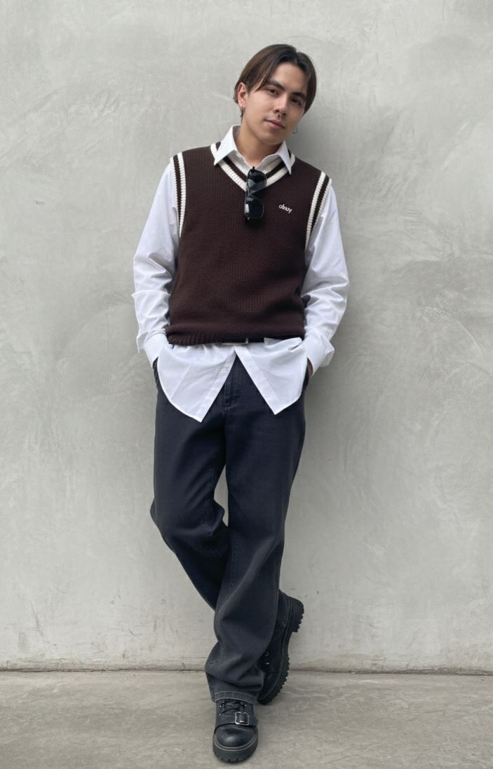 VN1134 Chaleco Tejido Obey Café M - Image 2