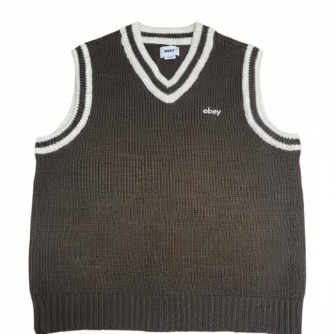 VN1134 Chaleco Tejido Obey Café M