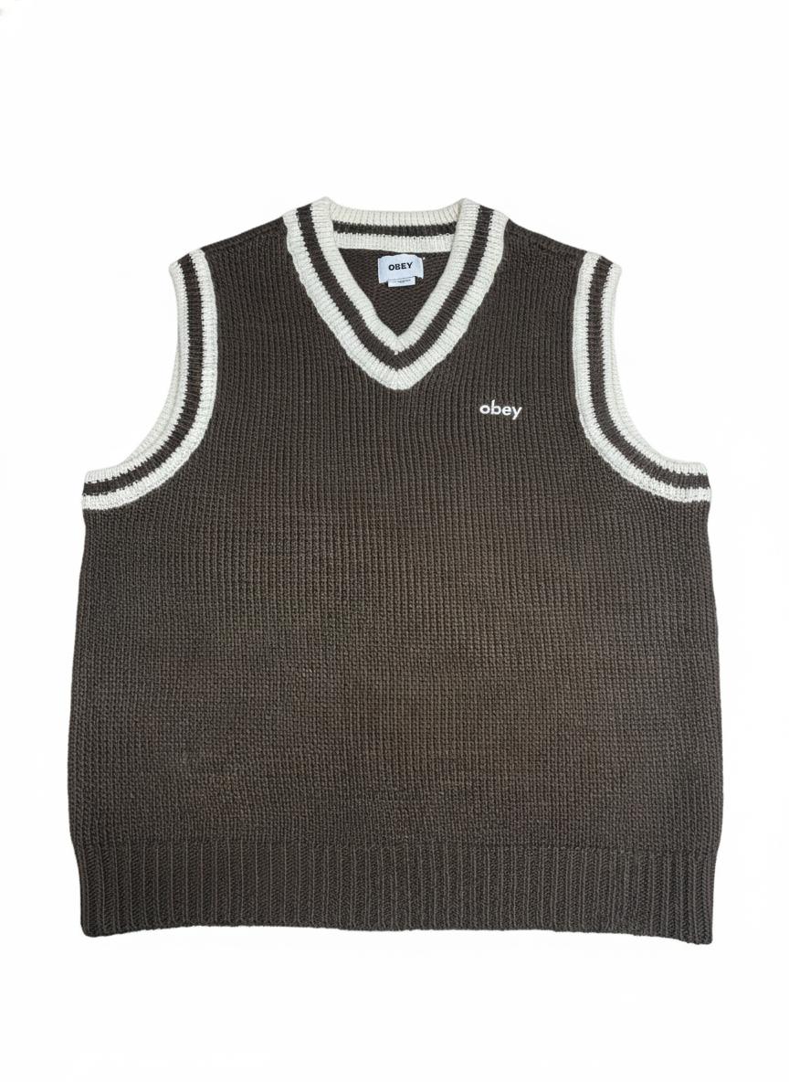 VN1134 Chaleco Tejido Obey Café M