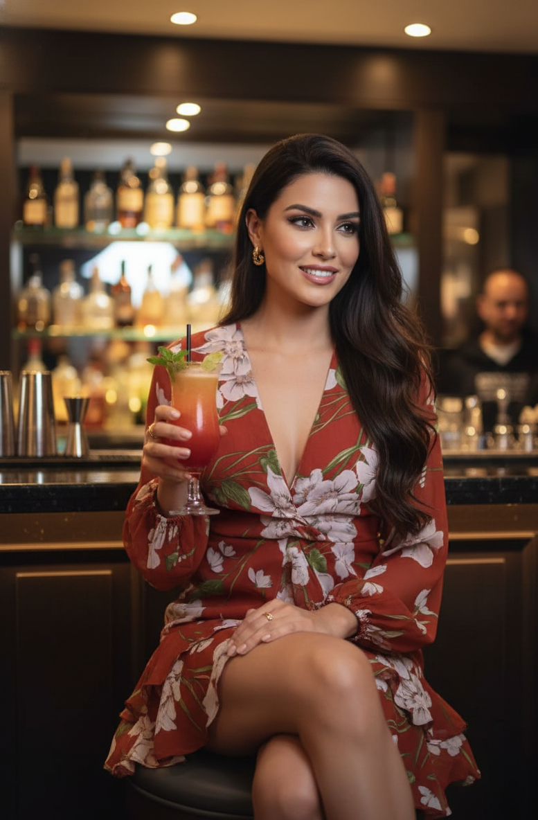 vn1160 Vestido Cóctel Naranja Sunrise T/S - Image 3