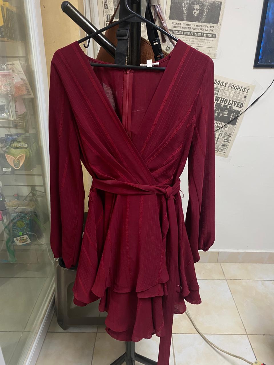 VN1155 Vestido Color Vino M/L - Image 3