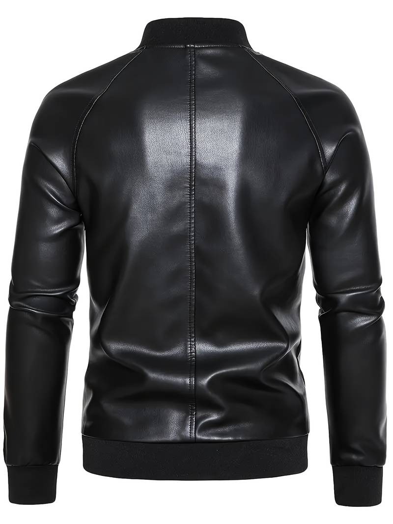 vn1170 Chaqueta cuello nerú cuero negro T/M - Image 3