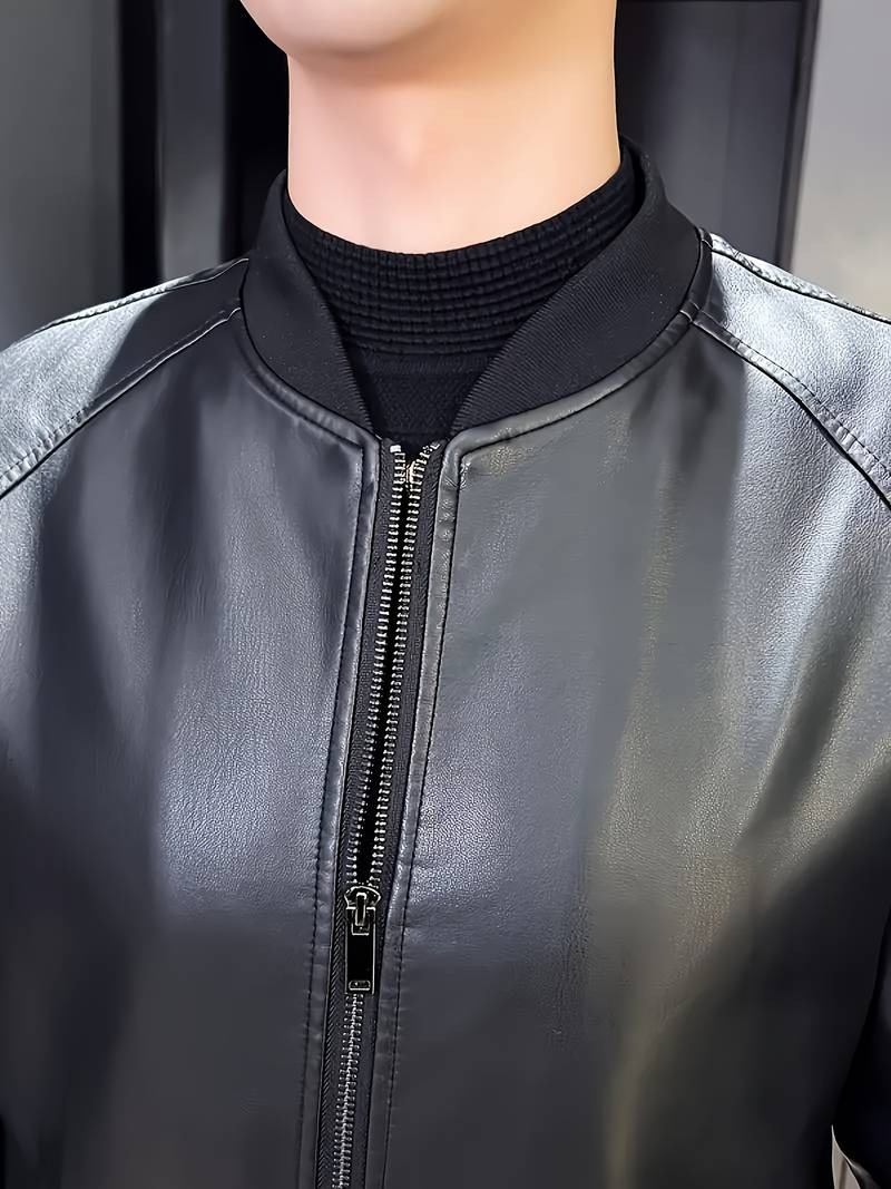 vn1170 Chaqueta cuello nerú cuero negro T/M - Image 2